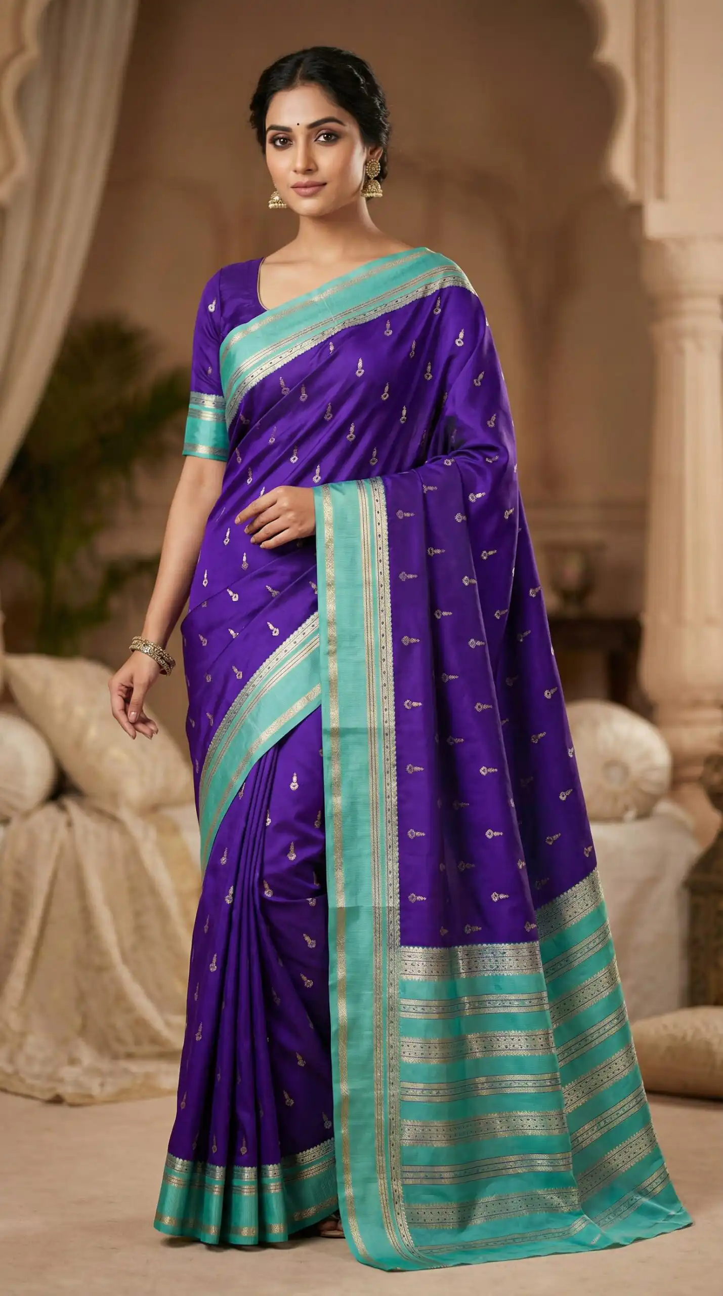 MB 3325 Purple in Color Banarasi Silk Zari Work & Lace Work Saree . Now at just ₹1949. Delivery 4-6 Working Days. Shop now. | Bollywood Sarees, Creative Sarees, Designer Sarees, Embroidered Sarees, Ethnic Saree, Modern Digital sarees, Party Wear Sarees, Sarees