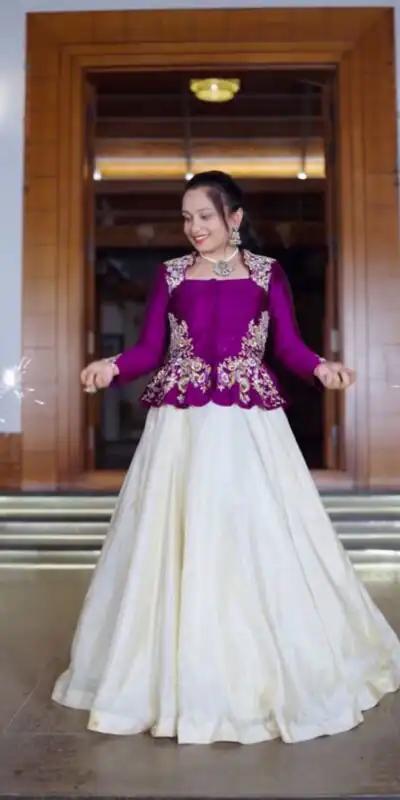 PC 558 Purple Chinon Lehenga Choli with Embroidery Work.Wedding, Party, Festive, Events, Best Price ₹2149. Delivery 4-6 Working Days. Shop now. | Bollywood Lehenga, Creative Lehenga, Designer Lehenga, Embroidered Lehenga, Lehenga, Party Wear Lehenga