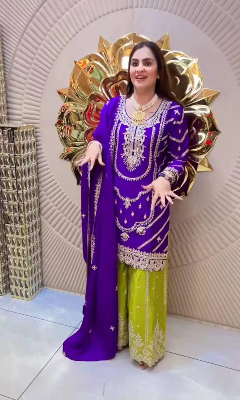 ND 5033 Purple Chinon Silk Salwar Suit with Embroidery Work & Lace Work. Affordable Price ₹2149. Delivery 4-6 Working Days. Shop now. | Jump Suits, Straight Suits, Casual Suits, Creative suits, Designer Suits, Palazzo Suits, Party Wear Suits, Patiala Suits, Salwar suit