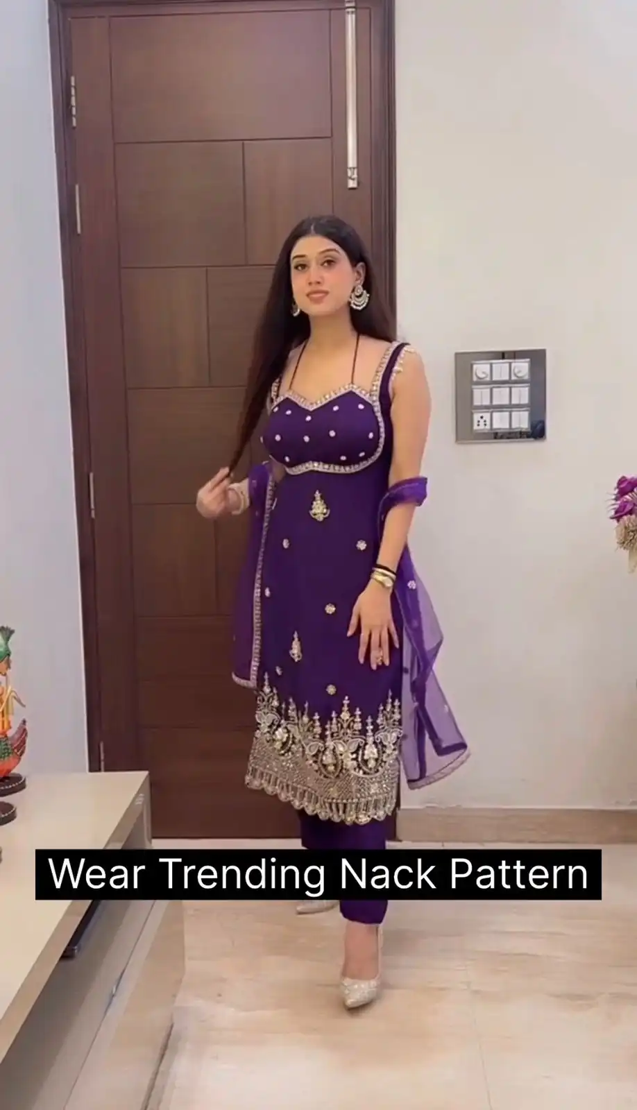 ST 1158 Purple in Faux Georgette Embroidery Work & Lace Work Salwar Suit . Introductory Price ₹1949. Delivery 4-6 Working Days. Shop now. | Jump Suits, Straight Suits, Casual Suits, Creative suits, Designer Suits, Palazzo Suits, Party Wear Suits, Patiala Suits, Salwar suit