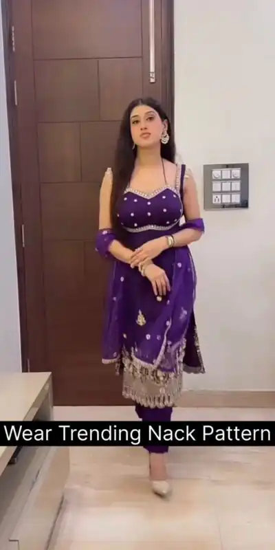 ST 1158 Purple in Faux Georgette Embroidery Work & Lace Work Salwar Suit . Introductory Price ₹1949. Delivery 4-6 Working Days. Shop now. | Jump Suits, Straight Suits, Casual Suits, Creative suits, Designer Suits, Palazzo Suits, Party Wear Suits, Patiala Suits, Salwar suit