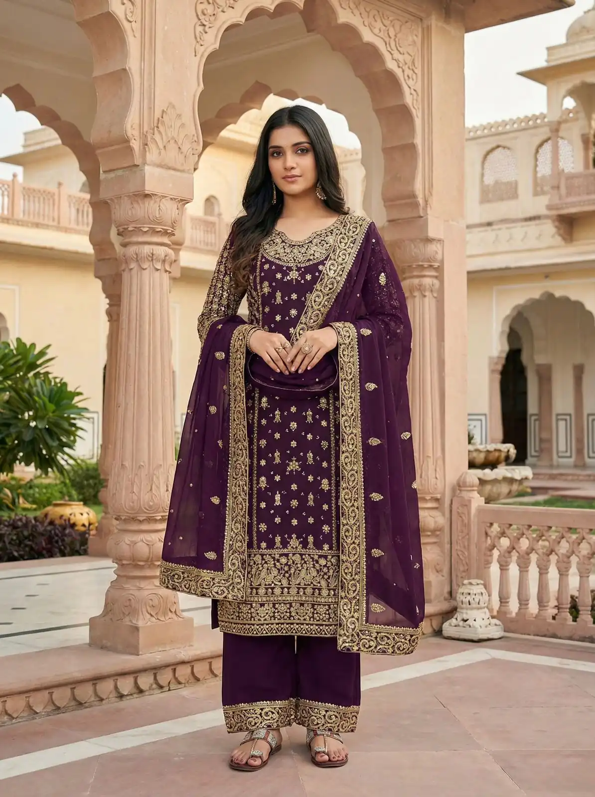 NSR 879 Purple Faux Georgette Salwar Suit with Embroidery Work. Available at ₹2399 only. Delivery 4-6 Working Days. Shop now. | Jump Suits, Straight Suits, Tops & Bottoms, Track Suits, Trendy Wear, Casual Suits, Creative suits, Designer Suits, Palazzo Suits, Party Wear Suits, Patiala Suits, Salwar suit