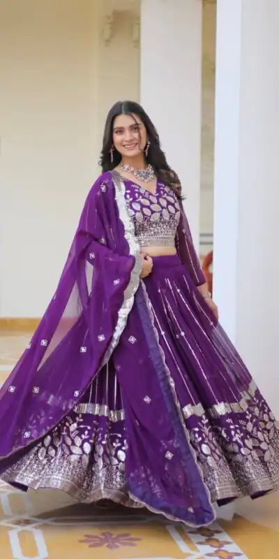 Ram 068 Purple Fox Georgette Lehenga Choli Perfect for Wedding, Party, Ethnic Day, Pongal, Durga Puja – . Affordable Price ₹2649. Delivery 4-6 Working Days. | Bollywood Lehenga, Creative Lehenga, Designer Lehenga, Embroidered Lehenga, Lehenga, Party Wear Lehenga