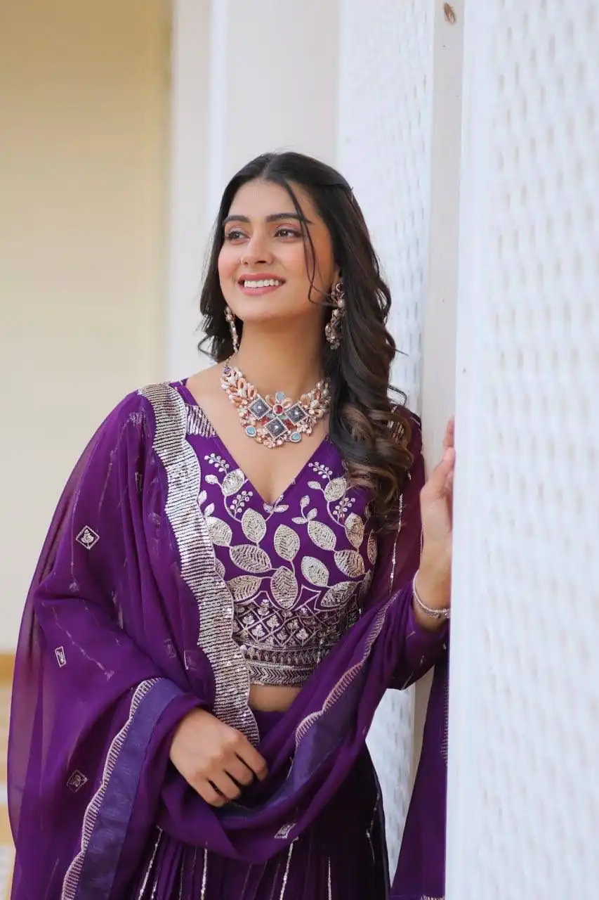 Ram 068 Purple Fox Georgette Lehenga Choli Perfect for Wedding, Party, Ethnic Day, Pongal, Durga Puja – . Affordable Price ₹2649. Delivery 4-6 Working Days. | Bollywood Lehenga, Creative Lehenga, Designer Lehenga, Embroidered Lehenga, Lehenga, Party Wear Lehenga