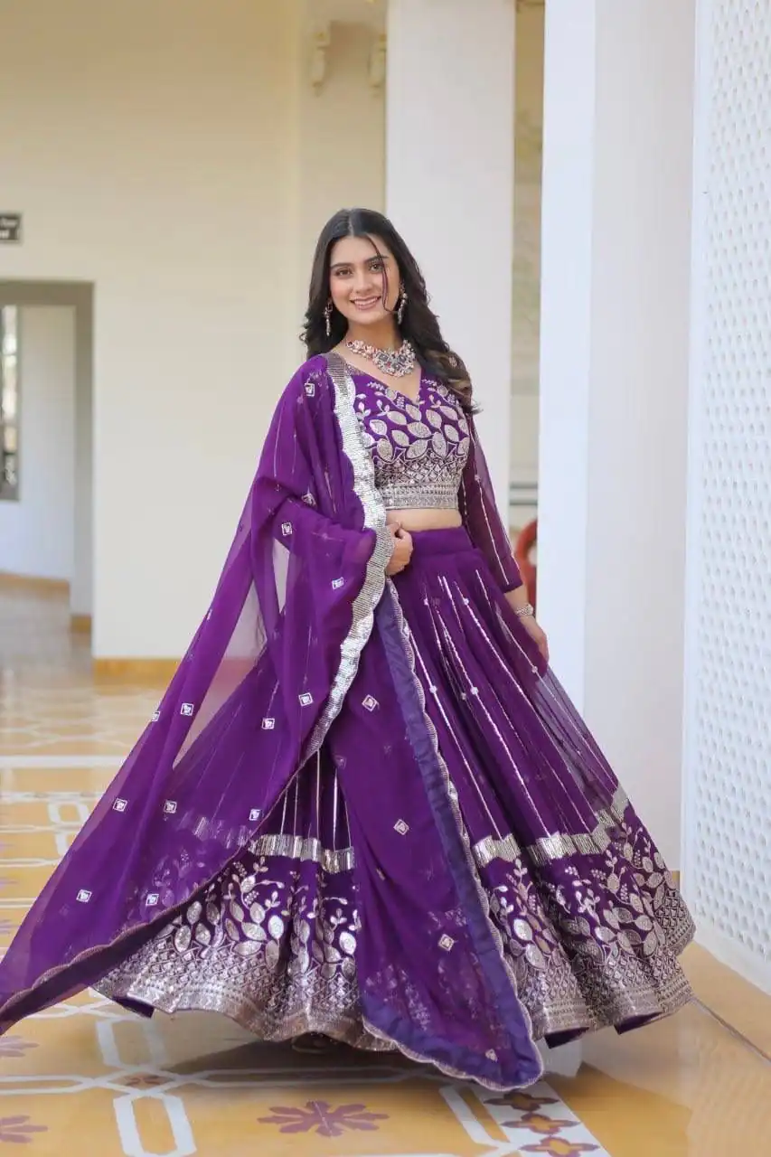 Ram 068 Purple Fox Georgette Lehenga Choli Perfect for Wedding, Party, Ethnic Day, Pongal, Durga Puja – . Affordable Price ₹2649. Delivery 4-6 Working Days. | Bollywood Lehenga, Creative Lehenga, Designer Lehenga, Embroidered Lehenga, Lehenga, Party Wear Lehenga