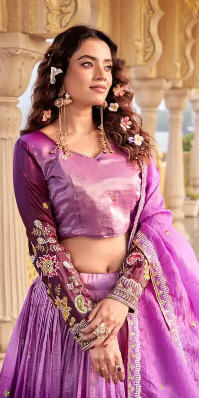 Ram 159 Purple Gold Crush Lehenga Choli Perfect for Wedding, Party, Ethnic Day, Karwa Chauth, Sangeet – . Special Price ₹2649. Delivery 4-6 Working Days. | Bollywood Lehenga, Creative Lehenga, Designer Lehenga, Embroidered Lehenga, Lehenga, Party Wear Lehenga