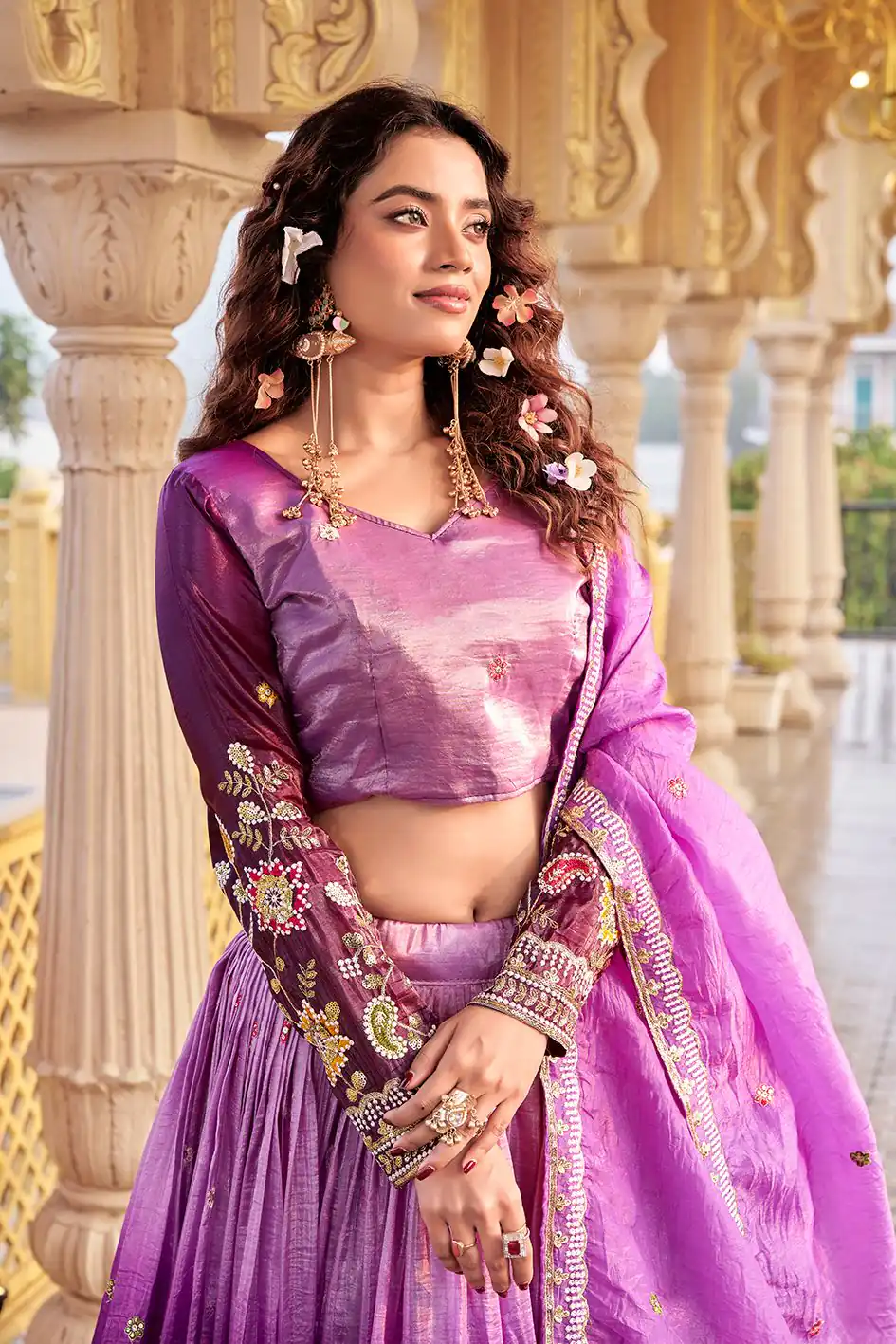 Ram 159 Purple Gold Crush Lehenga Choli Perfect for Wedding, Party, Ethnic Day, Karwa Chauth, Sangeet – . Special Price ₹2649. Delivery 4-6 Working Days. | Bollywood Lehenga, Creative Lehenga, Designer Lehenga, Embroidered Lehenga, Lehenga, Party Wear Lehenga