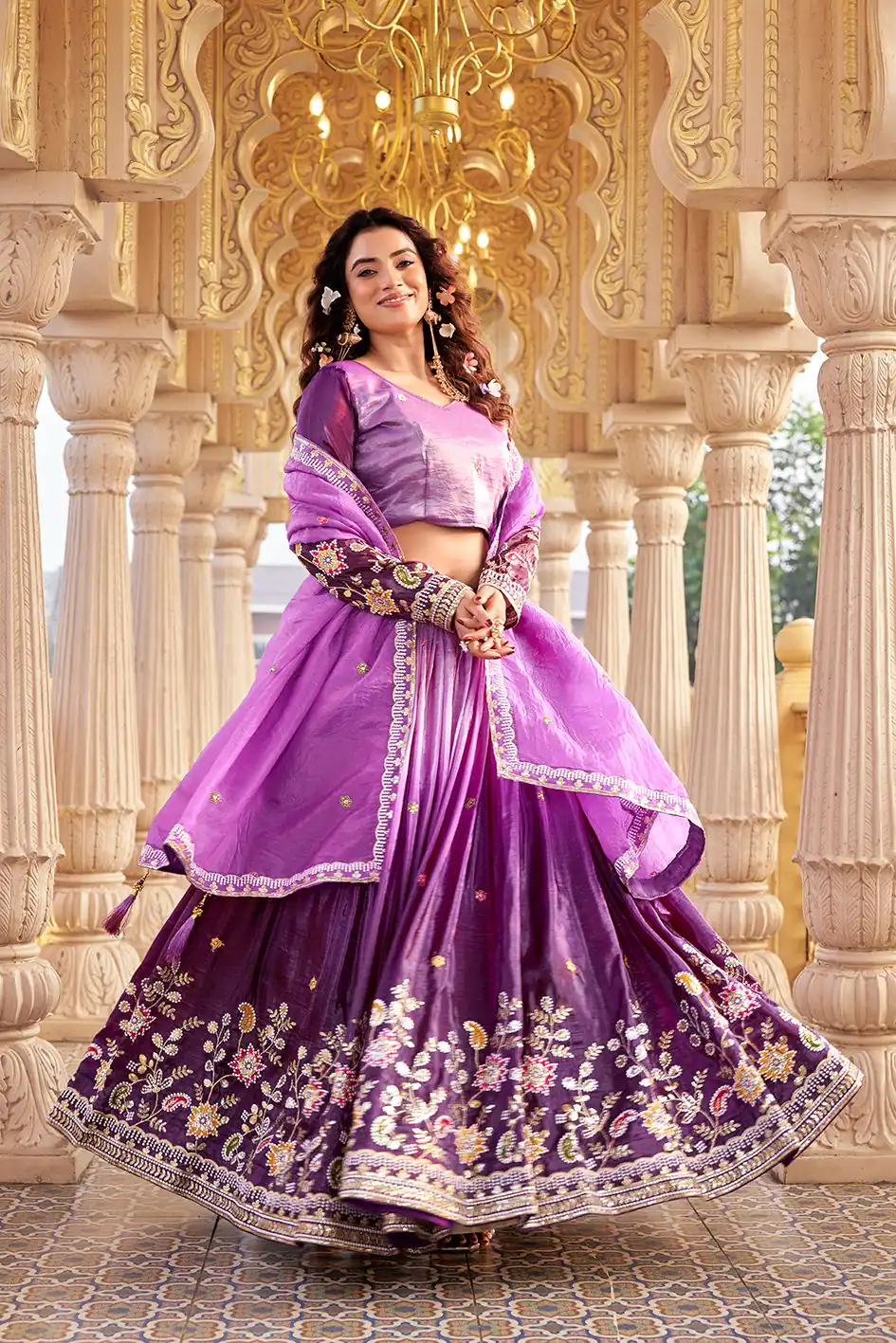Ram 159 Purple Gold Crush Lehenga Choli Perfect for Wedding, Party, Ethnic Day, Karwa Chauth, Sangeet – . Special Price ₹2649. Delivery 4-6 Working Days. | Bollywood Lehenga, Creative Lehenga, Designer Lehenga, Embroidered Lehenga, Lehenga, Party Wear Lehenga