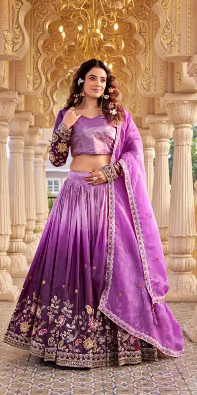 Ram 159 Purple Gold Crush Lehenga Choli Perfect for Wedding, Party, Ethnic Day, Karwa Chauth, Sangeet – . Special Price ₹2649. Delivery 4-6 Working Days. | Bollywood Lehenga, Creative Lehenga, Designer Lehenga, Embroidered Lehenga, Lehenga, Party Wear Lehenga