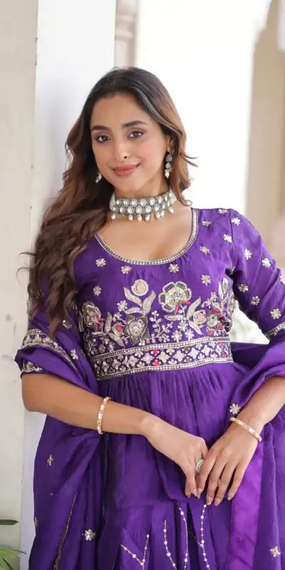 KA 5059 Purple in Gold Crush. Embroidery Work & Zari Work Lehenga Choli Available at ₹2999 only. Delivery 4-6 Working Days. Shop now. | Bollywood Lehenga, Creative Lehenga, Designer Lehenga, Embroidered Lehenga, Lehenga, Party Wear Lehenga