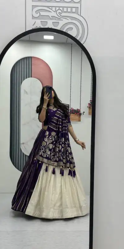 PC 560 Purple in Jacquard Silk Designer Work Lehenga Choli . Introductory Price ₹3249. Delivery 4-6 Working Days. Shop now. | Bollywood Lehenga, Creative Lehenga, Designer Lehenga, Embroidered Lehenga, Lehenga, Party Wear Lehenga