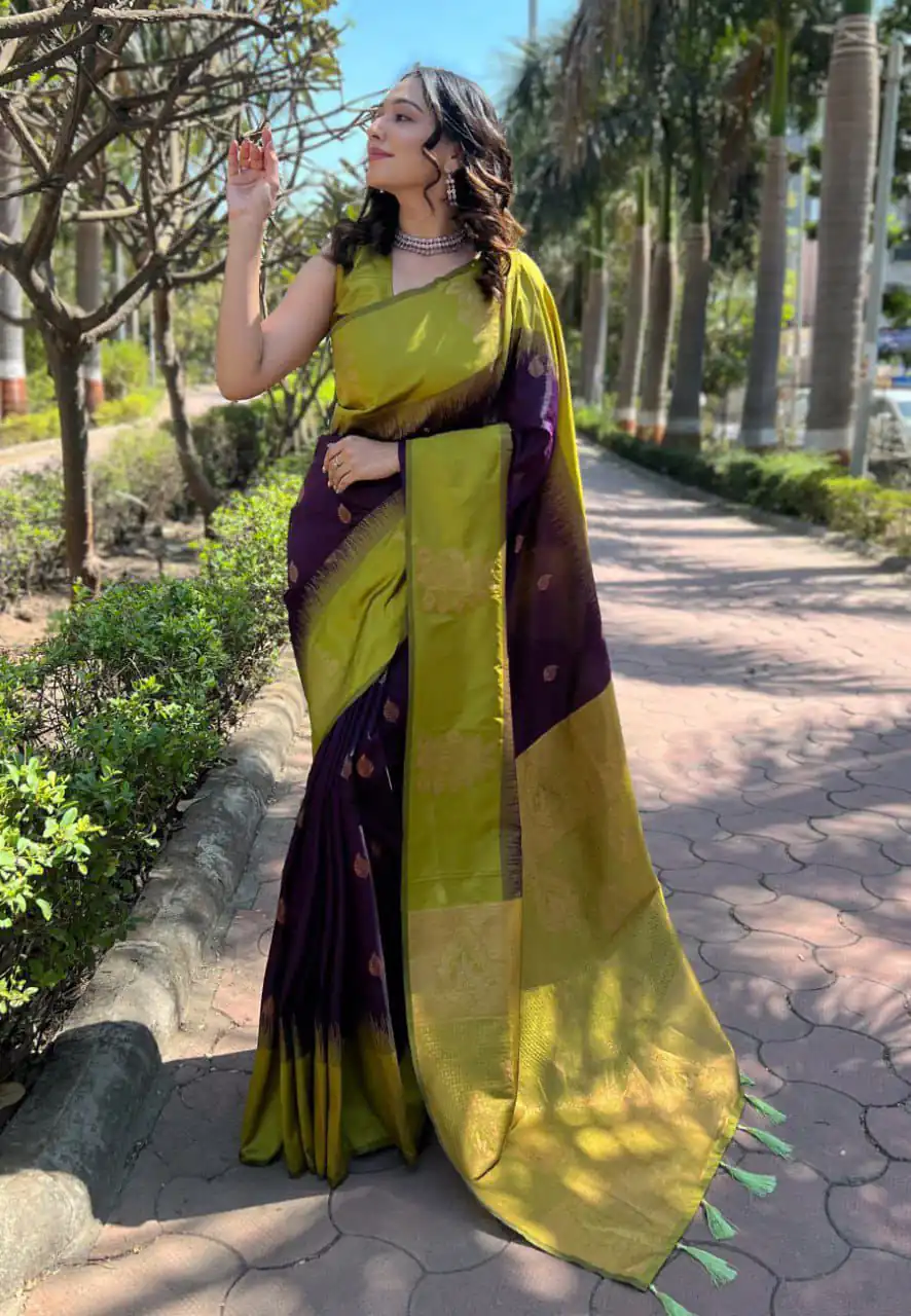 KPR 221 Purple Soft Lichi Silk Saree Perfect for Wedding, Party, Raksha Bandhan, Sangeet, Eid – . Get it for ₹1449. Delivery 4-6 Working Days. | Bollywood Sarees, Creative Sarees, Designer Sarees, Embroidered Sarees, Ethnic Saree, Modern Digital sarees, Party Wear Sarees, Sarees