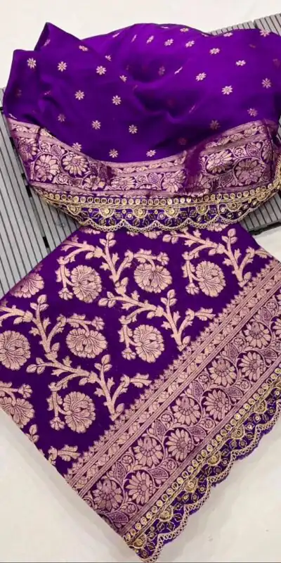 MS 451 Purple Litchi Silk Saree with Embroidery Work & Lace Work. Available at ₹1399 only. Delivery 4-6 Working Days. Shop now. | Bollywood Sarees, Creative Sarees, Designer Sarees, Embroidered Sarees, Ethnic Saree, Modern Digital sarees, Party Wear Sarees, Sarees