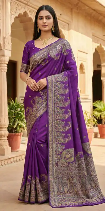 MB 46 Purple Color Pashmina Silk Saree with Lace Work & Lace Border. Now at just ₹2399. Delivery 4-6 Working Days. Shop now. | Bollywood Sarees, Creative Sarees, Designer Sarees, Embroidered Sarees, Ethnic Saree, Modern Digital sarees, Party Wear Sarees, Sarees
