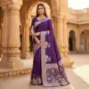 MB 25 GAJRAJ Purple in Pure Banarasi Silk Zari Work & Lace Work Saree . Introductory Price ₹1899. Delivery 4-6 Working Days. Shop now. | Bollywood Sarees, Creative Sarees, Designer Sarees, Embroidered Sarees, Ethnic Saree, Modern Digital sarees, Party Wear Sarees, Sarees