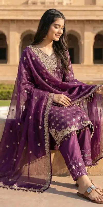 ZSR 3158 Purple in Organza Silk Lace Work & Embroidery Work Salwar Suit . Get it for ₹2399. Delivery 4-6 Working Days. Shop now. | Jump Suits, Straight Suits, Casual Suits, Creative suits, Designer Suits, Palazzo Suits, Party Wear Suits, Patiala Suits, Salwar suit