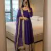 ZSR 3152 Purple Color Roman silk Gown with Embroidery Work & Lace Work. Grab it for ₹2599. Delivery 4-6 Working Days. Shop now. | Bollywood Gowns, Creative Gowns, Designer Gowns, Embroidered Gowns, Gowns, Party Wear Gowns