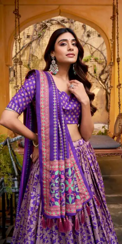 LNB 1201 Purple Tasar Silk Lehenga Choli Perfect for Wedding, Party, Traditional Day, Sangeet, Housewarming – . Introductory Price ₹2499. Delivery 4- | Bollywood Lehenga, Creative Lehenga, Designer Lehenga, Embroidered Lehenga, Lehenga, Party Wear Lehenga