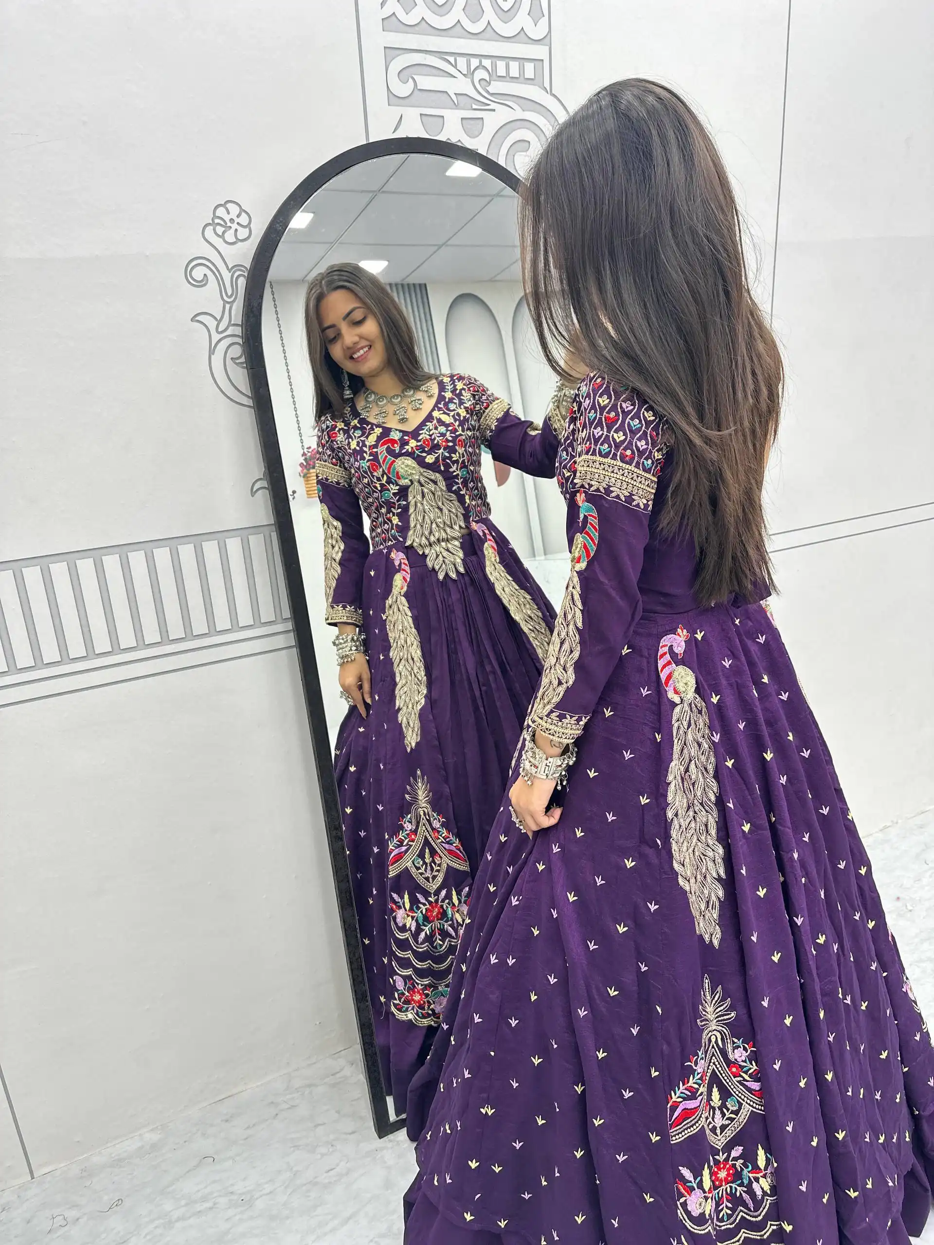 PC 528 Purple Color Vichitra Sequence Work Lehenga Choli Designer Work. Grab it for ₹2649. Delivery 4-6 Working Days. Shop now. | Bollywood Lehenga, Creative Lehenga, Designer Lehenga, Embroidered Lehenga, Lehenga, Party Wear Lehenga