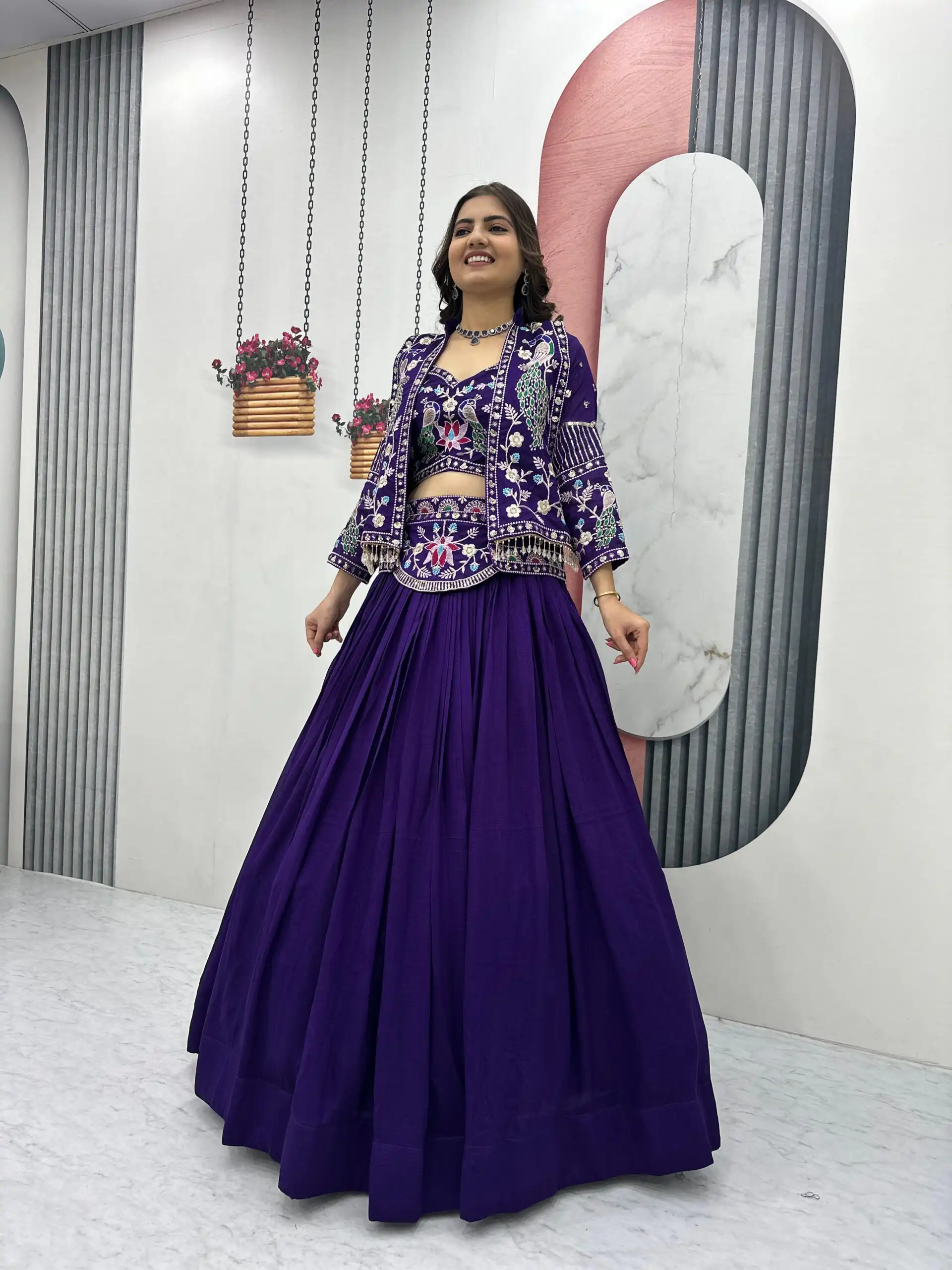 PC 559 Purple Vichitra Silk Lehenga Choli. Perfect for Wedding, Party, Eid, Temple Visit, Mehendi – Affordable Price ₹3149. Delivery 4-6 Working Day | Bollywood Lehenga, Creative Lehenga, Designer Lehenga, Embroidered Lehenga, Lehenga, Party Wear Lehenga