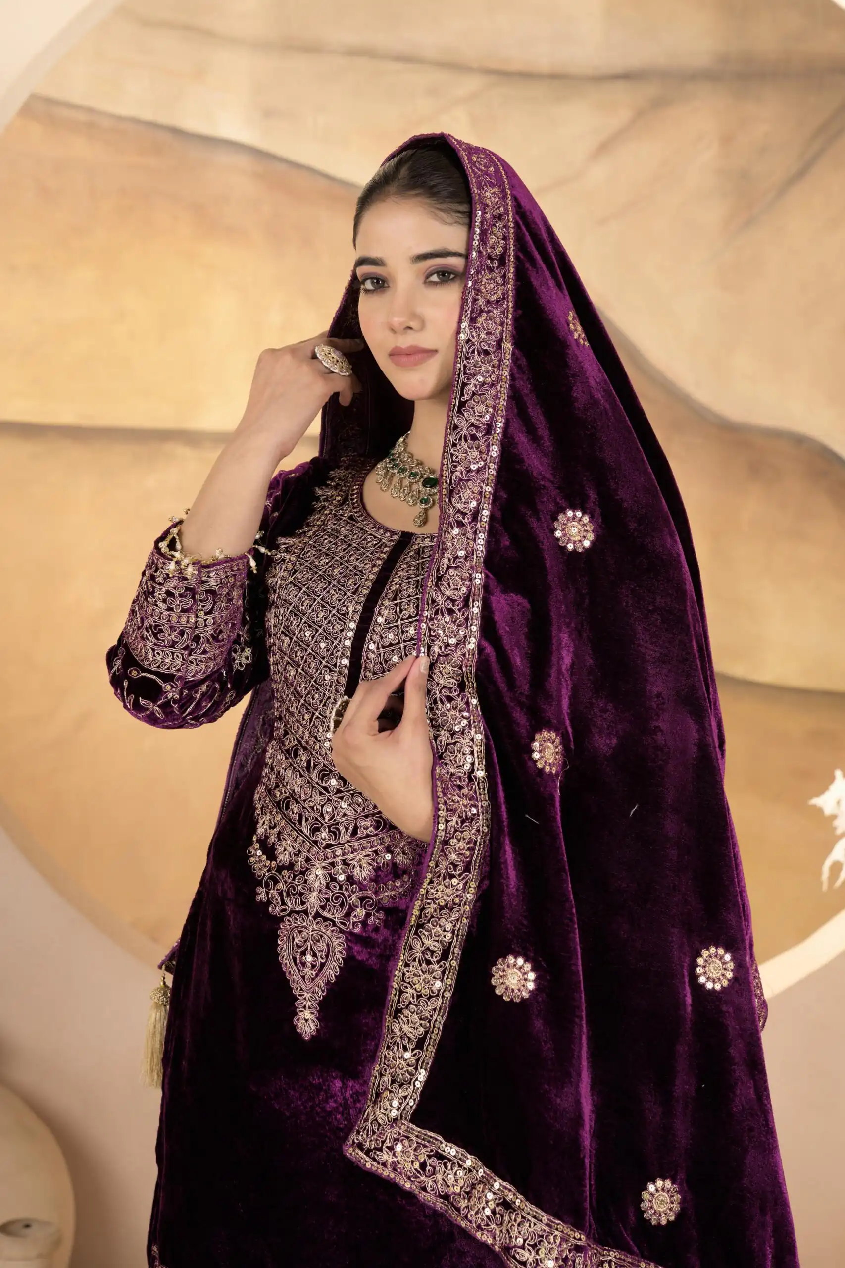 NF 1231 Purple Viscose Velvet Salwar Suit. Perfect for Wedding, Party, Traditional Day, Baisakhi, Eid – Available at ₹2399 only. Delivery 4-6 Workin | Jump Suits, Straight Suits, Casual Suits, Creative suits, Designer Suits, Palazzo Suits, Party Wear Suits, Patiala Suits, Salwar suit