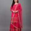 ZF 250 Rani Pink Color Faux Georgette Embroidery Sequence Work Sharara Suit Wedding, Party, Festive, Events Etc. Expected Delivery 4-6 Working Days @2099/- | Jump Suits, Straight Suits, Casual Suits, Creative suits, Designer Suits, Palazzo Suits, Party Wear Suits, Patiala Suits, Salwar suit