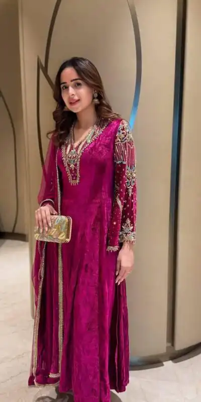 MF 444 Rani Pink Velvet Salwar Suit with Embroidery Work & Zari Work. Available at ₹1999 only. Delivery 4-6 Working Days. Shop now. | Jump Suits, Straight Suits, Tops & Bottoms, Track Suits, Trendy Wear, Casual Suits, Creative suits, Designer Suits, Palazzo Suits, Party Wear Suits, Patiala Suits, Salwar suit