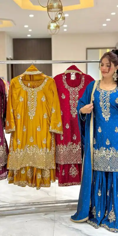 NF 1249 Red Color Chinon Silk Salwar Suit with Embroidery Work. Online Get it for ₹2149. Delivery 4-6 Working Days. Shop now. | Jump Suits, Straight Suits, Casual Suits, Creative suits, Designer Suits, Palazzo Suits, Party Wear Suits, Patiala Suits, Salwar suit