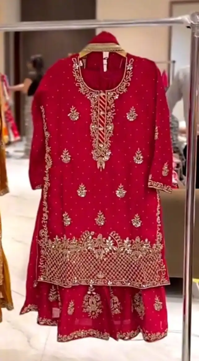 NF 1249 Red Color Chinon Silk Salwar Suit with Embroidery Work. Online Get it for ₹2149. Delivery 4-6 Working Days. Shop now. | Jump Suits, Straight Suits, Casual Suits, Creative suits, Designer Suits, Palazzo Suits, Party Wear Suits, Patiala Suits, Salwar suit