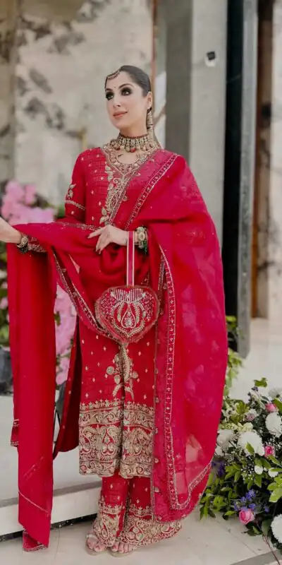 SRK 5327 Red Crunchy Silk Salwar Suit with Embroidery Work & Lace Work. Introductory Price ₹2399. Delivery 4-6 Working Days. Shop now. | Jump Suits, Straight Suits, Casual Suits, Creative suits, Designer Suits, Palazzo Suits, Party Wear Suits, Patiala Suits, Salwar suit