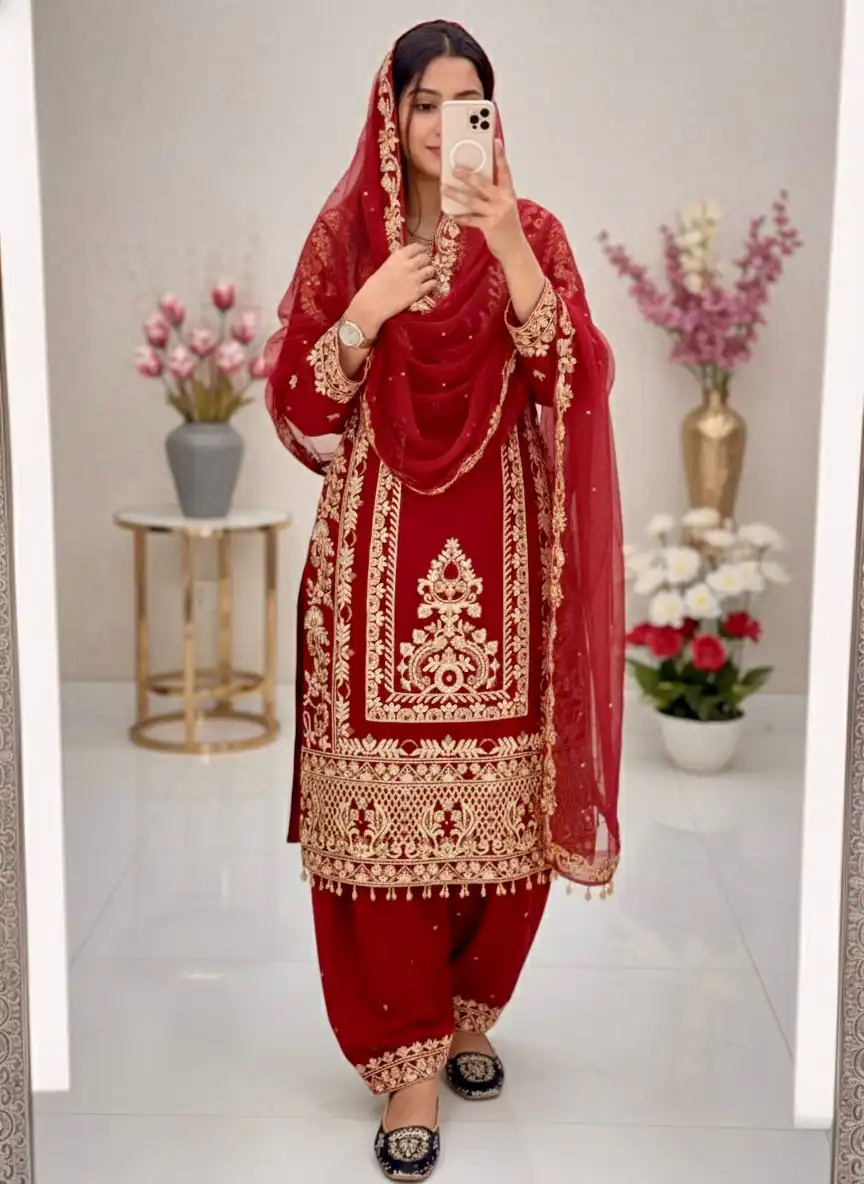 KF 1716 Red in Color Faux Georgette Embroidery Work Salwar Suit . Exclusive Offer ₹2099. Delivery 4-6 Working Days. Shop now. | Jump Suits, Straight Suits, Tops & Bottoms, Track Suits, Trendy Wear, Casual Suits, Creative suits, Designer Suits, Palazzo Suits, Party Wear Suits, Patiala Suits, Salwar suit
