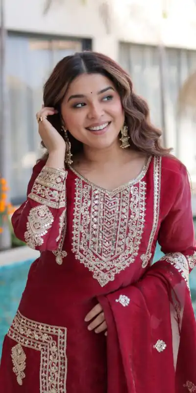 KA 1232 Red Fendi Silk Salwar Suit Red with Embroidery Work & Sequins Work. Affordable Price ₹2499. Delivery 4-6 Working Days. Shop now. | Jump Suits, Straight Suits, Casual Suits, Creative suits, Designer Suits, Palazzo Suits, Party Wear Suits, Patiala Suits, Salwar suit
