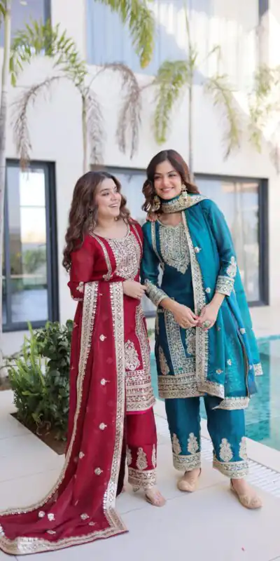 KA 1232 Red Fendi Silk Salwar Suit Red with Embroidery Work & Sequins Work. Affordable Price ₹2499. Delivery 4-6 Working Days. Shop now. | Jump Suits, Straight Suits, Casual Suits, Creative suits, Designer Suits, Palazzo Suits, Party Wear Suits, Patiala Suits, Salwar suit