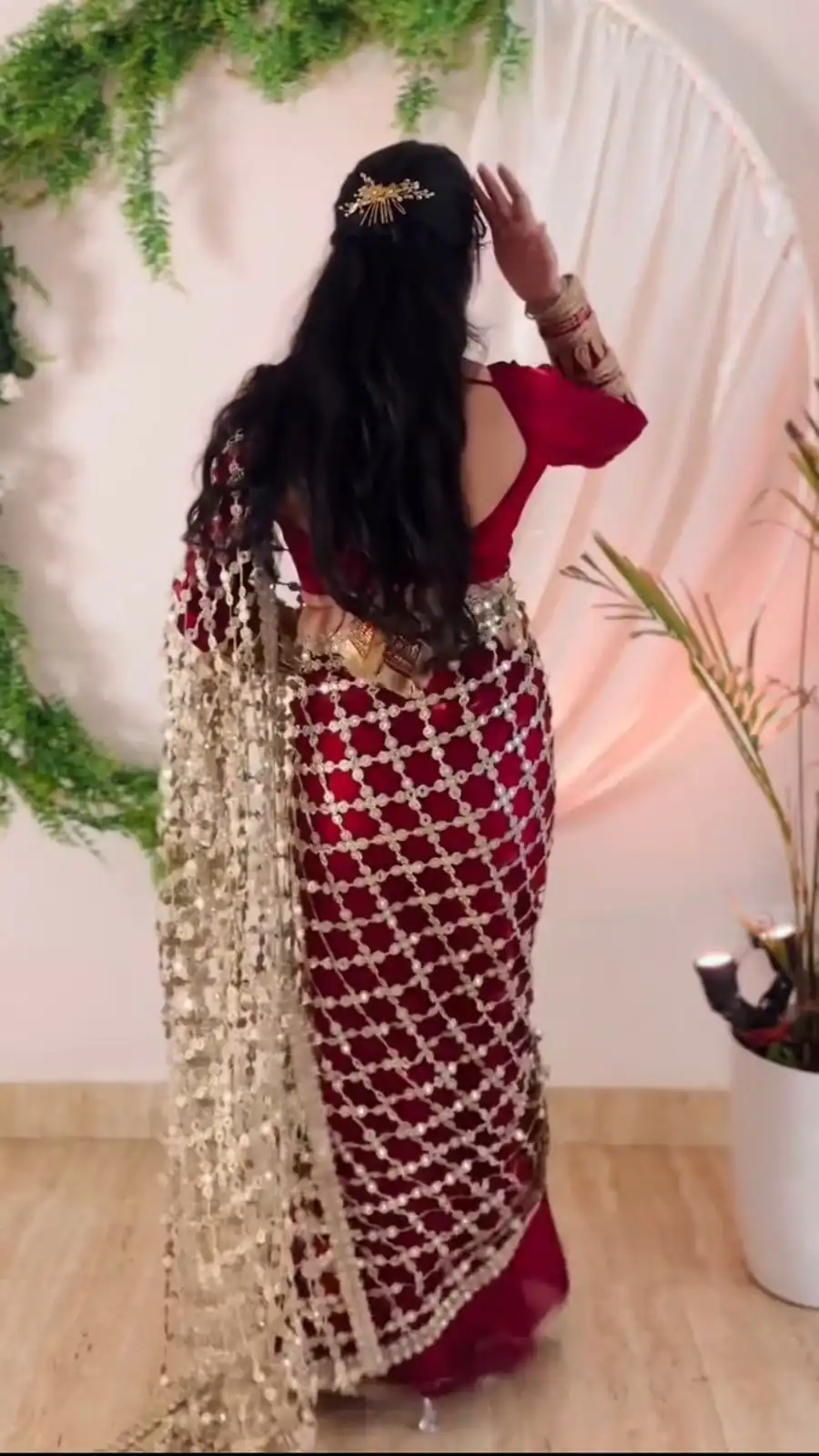 SRK 5322 Red Fendy Silk Saree with Lace Work & Mirror Work. Wedding, Party, Festive, Events, Festive Deal ₹2499. Delivery 4-6 Working Days. Shop now. | Bollywood Sarees, Creative Sarees, Designer Sarees, Embroidered Sarees, Ethnic Saree, Modern Digital sarees, Party Wear Sarees, Sarees