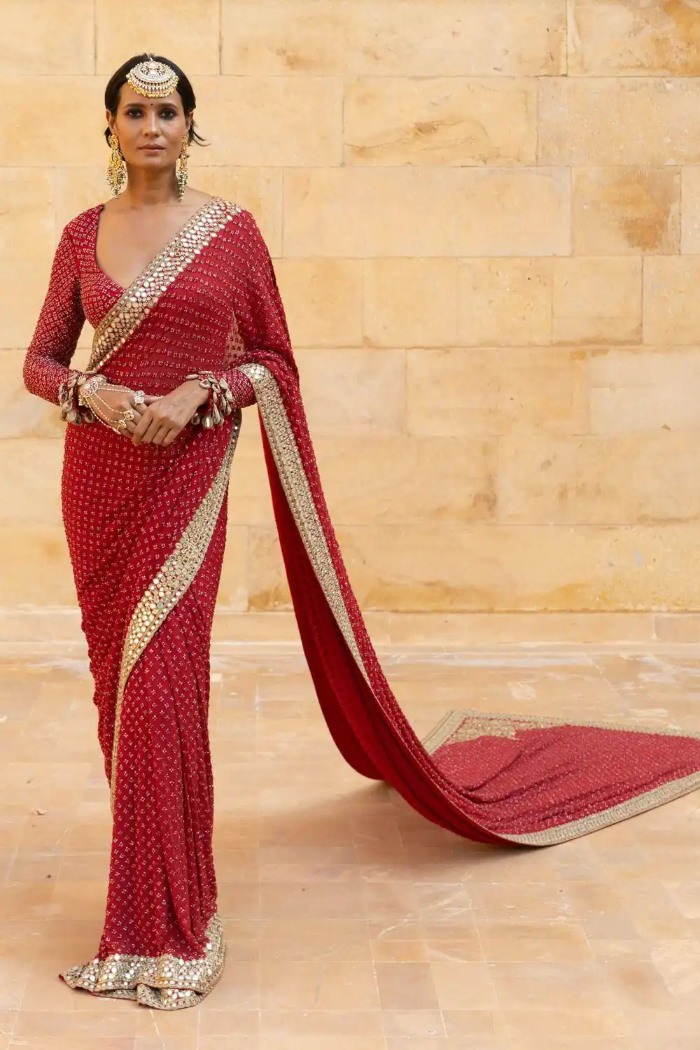 BD 1811 Red in Faux Georgette Mirror Work & Embroidery Work Saree . Exclusive Offer ₹2049. Delivery 4-6 Working Days. Shop now. | Bollywood Sarees, Creative Sarees, Designer Sarees, Embroidered Sarees, Ethnic Saree, Modern Digital sarees, Party Wear Sarees, Sarees