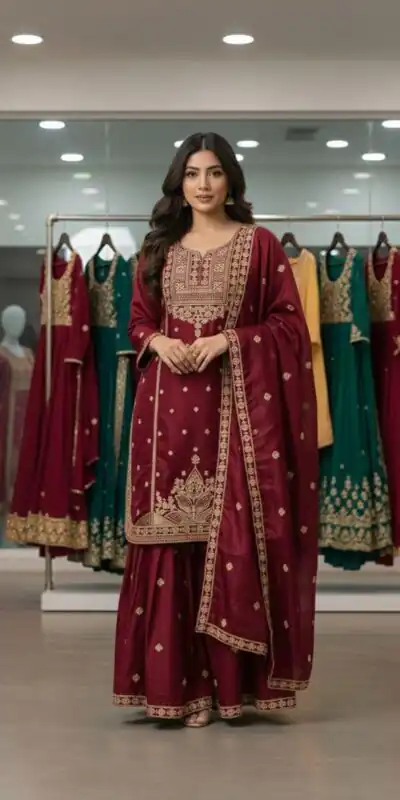 LG 2056 Red Organza Salwar Suit with Embroidery Work. Wedding, Party, Festive, Events Festive Deal ₹2099. Delivery 4-6 Working Days. Shop now. | Jump Suits, Straight Suits, Casual Suits, Creative suits, Designer Suits, Palazzo Suits, Party Wear Suits, Patiala Suits, Salwar suit
