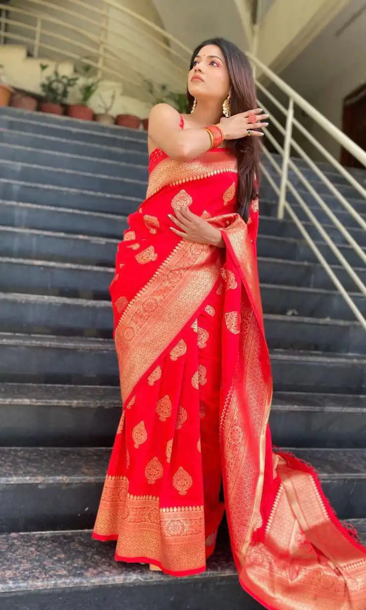 KP 6001 Red in Soft Lichi Silk Lace Border & Lace Work Saree . Exclusive Offer ₹1399. Delivery 4-6 Working Days. Shop now. | Bollywood Sarees, Creative Sarees, Designer Sarees, Embroidered Sarees, Ethnic Saree, Modern Digital sarees, Party Wear Sarees, Sarees
