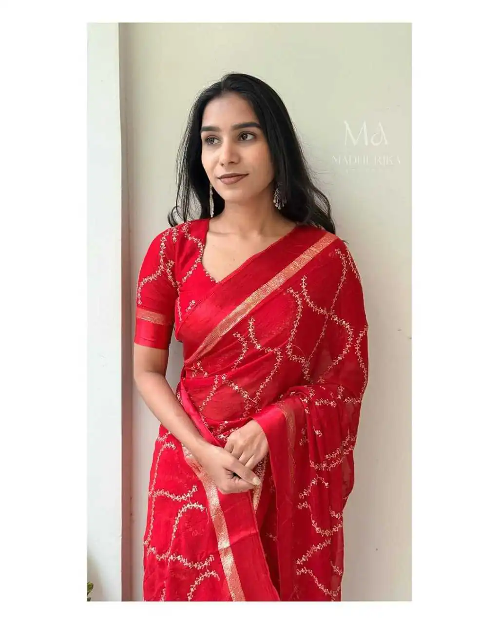 MS 505 Red Viscose Satin Saree with Sequins Work & Embroidery Work. Special Price ₹1599. Delivery 4-6 Working Days. Shop now. | Bollywood Sarees, Creative Sarees, Designer Sarees, Embroidered Sarees, Ethnic Saree, Modern Digital sarees, Party Wear Sarees, Sarees