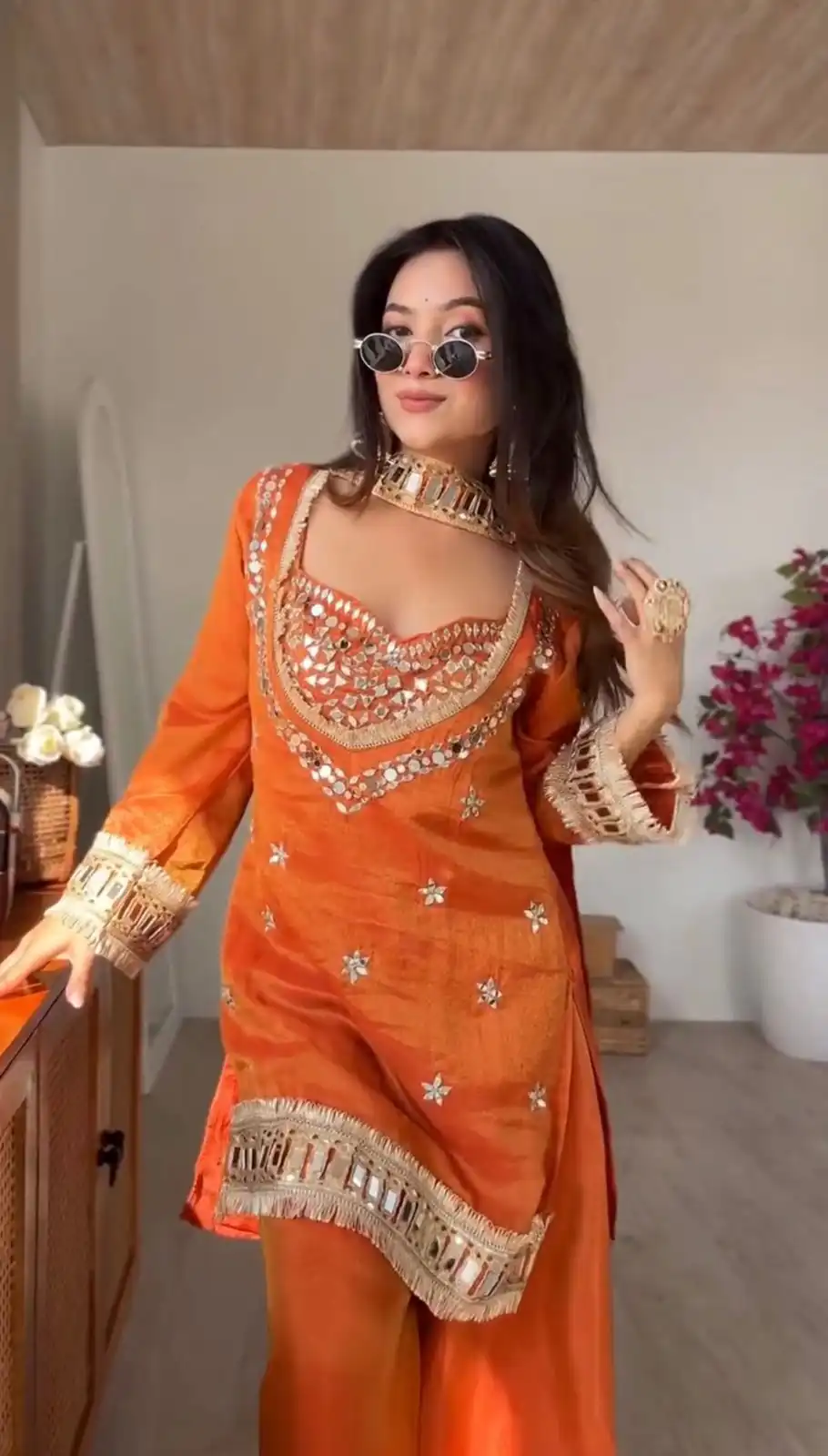 SRK 5326 Rust Fendy Silk Salwar Suit with Mirror Work & Lace Work. Affordable Price ₹2399. Delivery 4-6 Working Days. Shop now. | Jump Suits, Straight Suits, Casual Suits, Creative suits, Designer Suits, Palazzo Suits, Party Wear Suits, Patiala Suits, Salwar suit