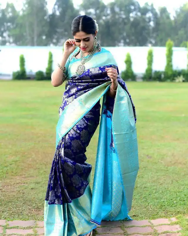 LKP 1071 Sky Blue in Soft Lichi Silk ace Border & Lace Work Saree . Exclusive Offer ₹1449. Delivery 4-6 Working Days. Shop now. | Bollywood Sarees, Creative Sarees, Designer Sarees, Embroidered Sarees, Ethnic Saree, Modern Digital sarees, Party Wear Sarees, Sarees