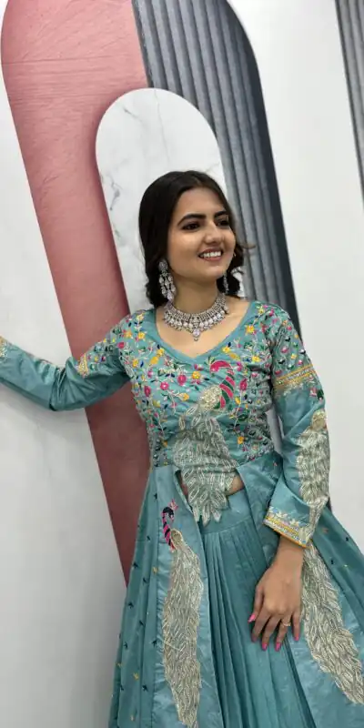 PC 528 Sky Blue Color Vichitra Sequence Work Lehenga Choli Designer Work. Grab it for ₹2649. Delivery 4-6 Working Days. Shop now. | Bollywood Lehenga, Creative Lehenga, Designer Lehenga, Embroidered Lehenga, Lehenga, Party Wear Lehenga