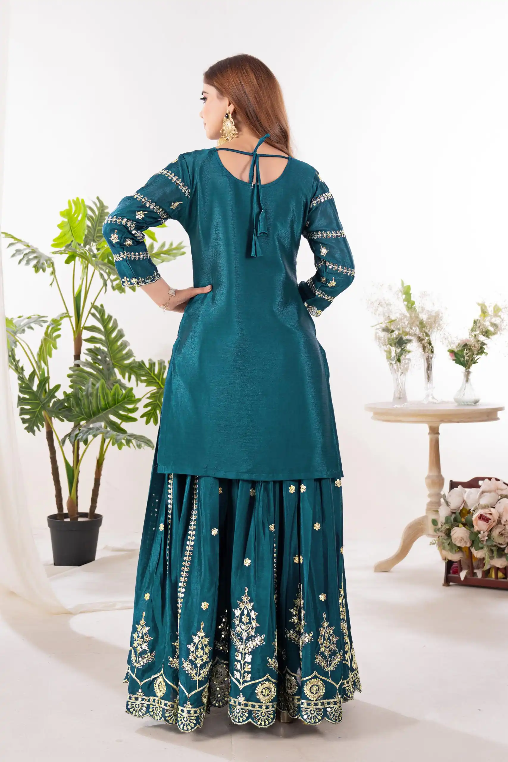 ND 5033 Teal Chinon Silk Salwar Suit with Embroidery Work & Lace Work. Affordable Price ₹2149. Delivery 4-6 Working Days. Shop now. | Jump Suits, Straight Suits, Casual Suits, Creative suits, Designer Suits, Palazzo Suits, Party Wear Suits, Patiala Suits, Salwar suit