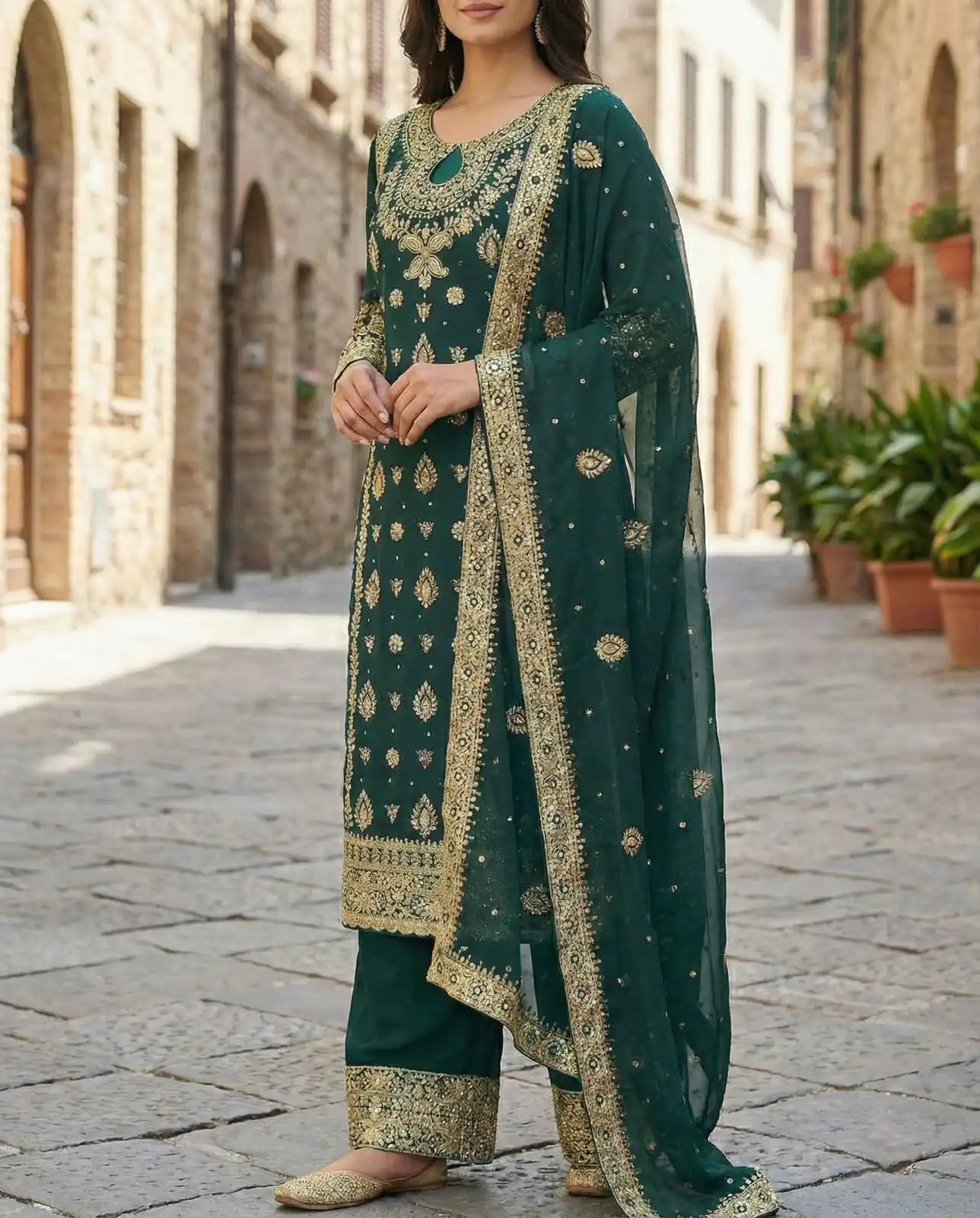 SRK 5231 Teal Color Pure Chinnon Silk With Embroidery Sequence Work Salwar Suit Casual, Wedding, Party, Festive, Events Etc.4-6 Working Days@ 2699/-only | Jump Suits, Straight Suits, Casual Suits, Creative suits, Designer Suits, Palazzo Suits, Party Wear Suits, Patiala Suits, Salwar suit
