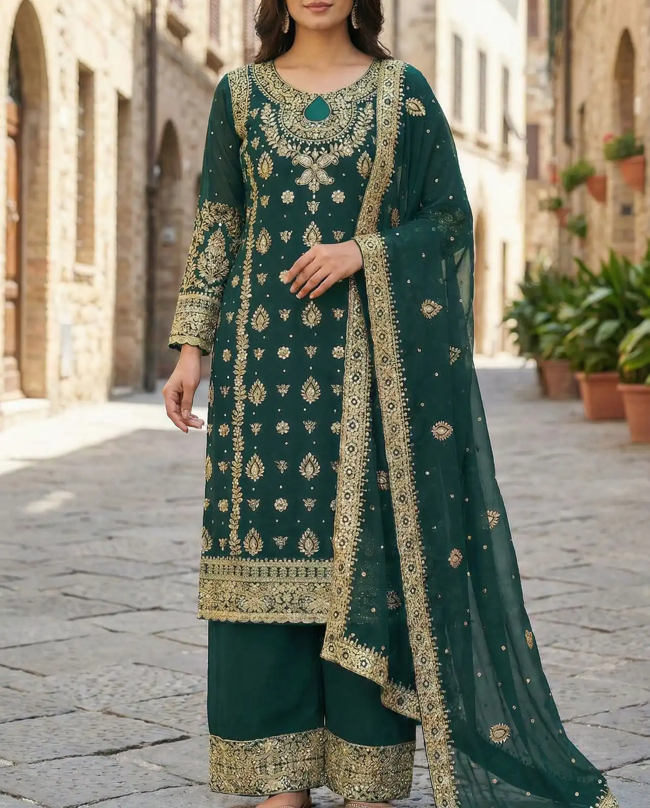 SRK 5231 Teal Color Pure Chinnon Silk With Embroidery Sequence Work Salwar Suit Casual, Wedding, Party, Festive, Events Etc.4-6 Working Days@ 2699/-only | Jump Suits, Straight Suits, Casual Suits, Creative suits, Designer Suits, Palazzo Suits, Party Wear Suits, Patiala Suits, Salwar suit