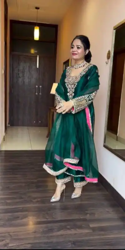 ST 170 Teal Green Cowrie Work & Embroidery Work Salwar Suit in Wine Vichitra Silk. Grab it for ₹2049. Delivery 4-6 Working Days. Shop now. | Jump Suits, Straight Suits, Casual Suits, Creative suits, Designer Suits, Palazzo Suits, Party Wear Suits, Patiala Suits, Salwar suit