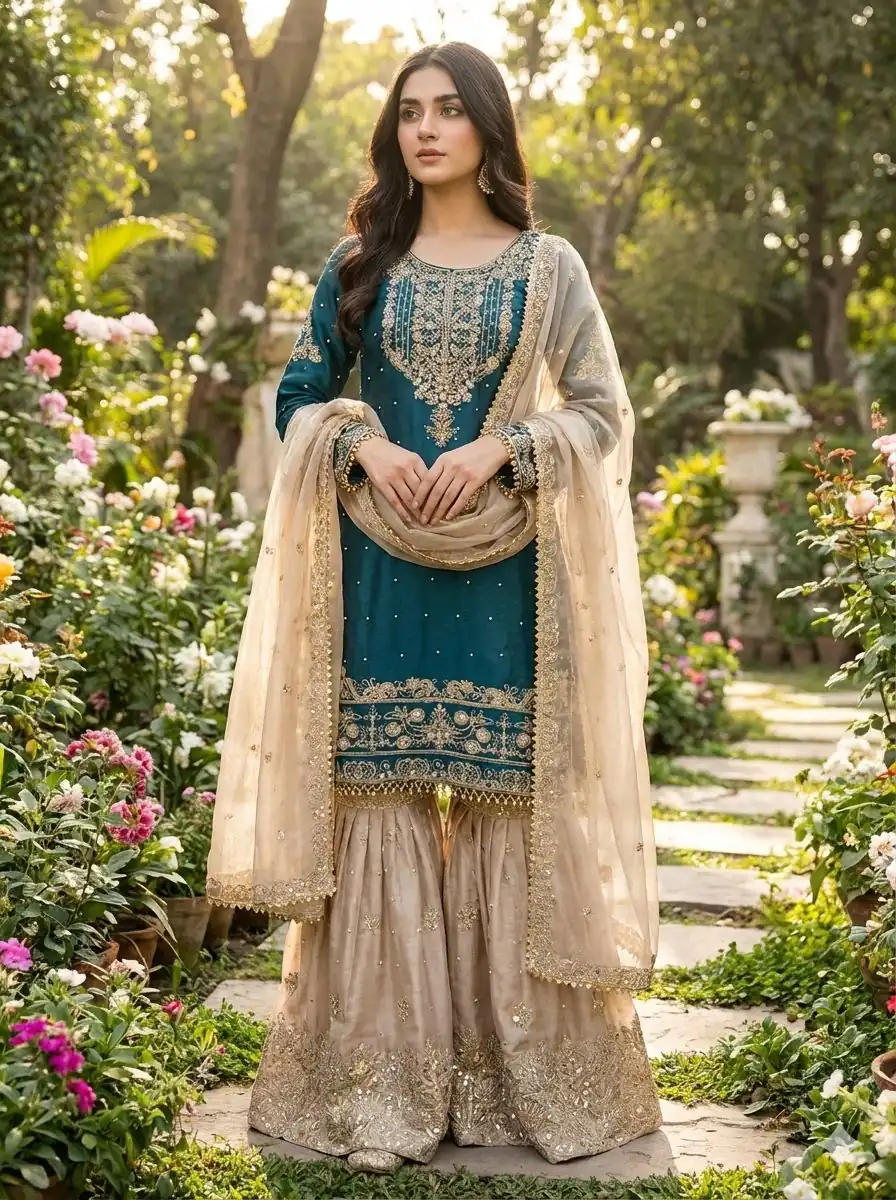 SR 1694 Teal Organza Silk Salwar Suit with Embroidery Work & Lace Work. Exclusive Offer ₹1999. Delivery 4-6 Working Days. Shop now. | Jump Suits, Straight Suits, Casual Suits, Creative suits, Designer Suits, Palazzo Suits, Party Wear Suits, Patiala Suits, Salwar suit