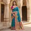 MB 56 Teal Paithani Silk Saree with Lace Border & Lace Work. Affordable Price ₹2399. Delivery 4-6 Working Days. Shop now. | Bollywood Sarees, Creative Sarees, Designer Sarees, Embroidered Sarees, Ethnic Saree, Modern Digital sarees, Party Wear Sarees, Sarees