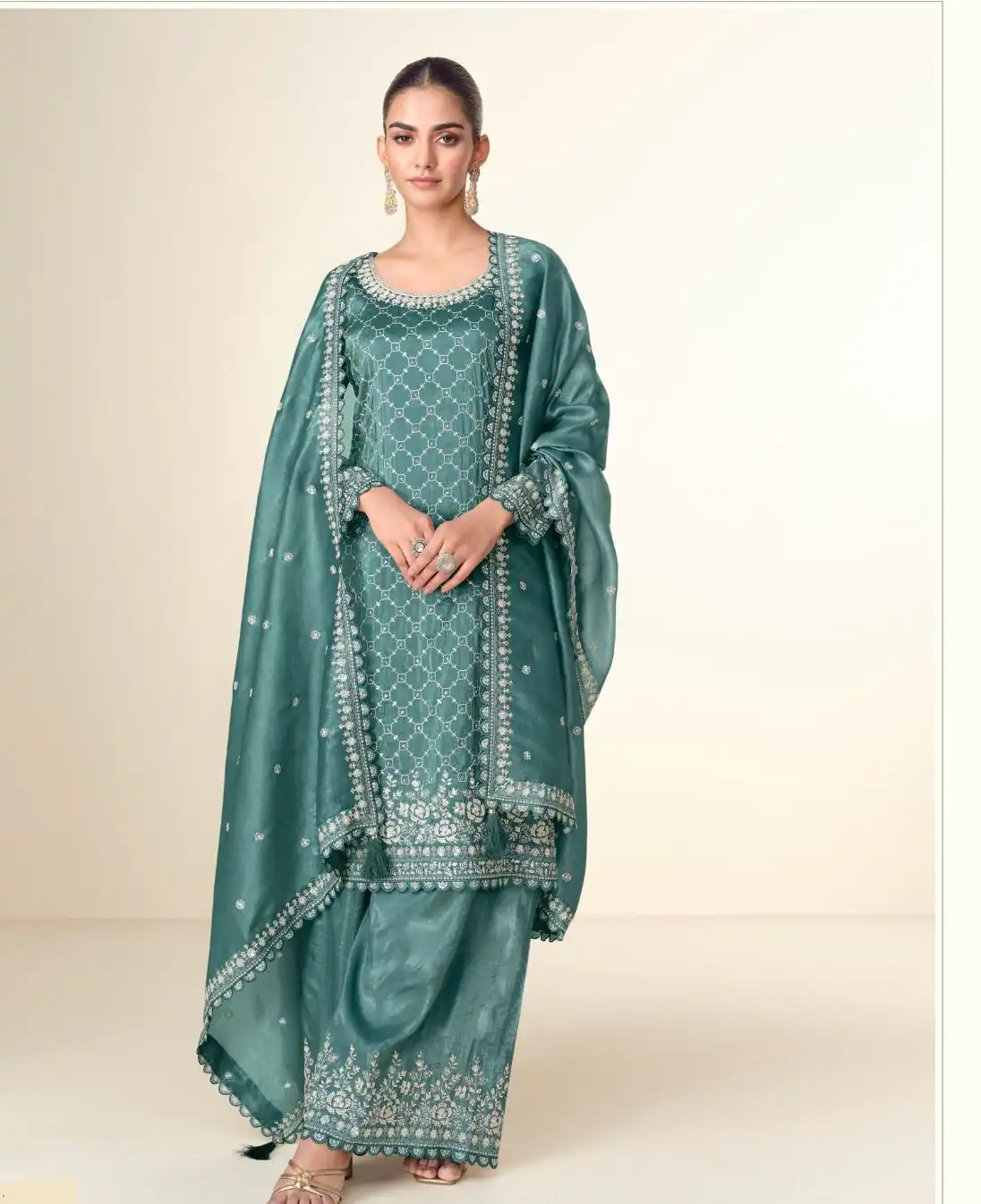 FC ISHITAA Teal Color in Tissue Crush Embroidery Work Salwar Suit . Festive Deal ₹3299. Delivery 4-6 Working Days. Shop now. | Jump Suits, Straight Suits, Casual Suits, Creative suits, Designer Suits, Palazzo Suits, Party Wear Suits, Patiala Suits, Salwar suit