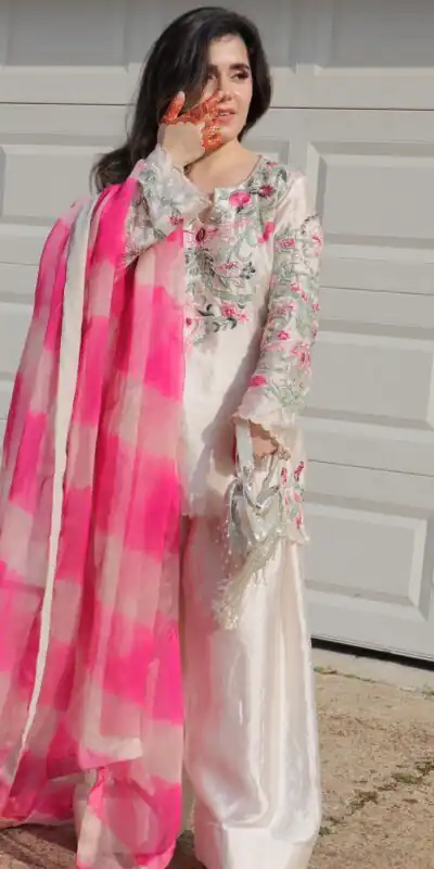 NSR 858 White Crap Silk Salwar Suit with Lace Work & Digital Print. Now at just ₹1899. Delivery 4-6 Working Days. Shop now. | Jump Suits, Straight Suits, Casual Suits, Creative suits, Designer Suits, Palazzo Suits, Party Wear Suits, Patiala Suits, Salwar suit