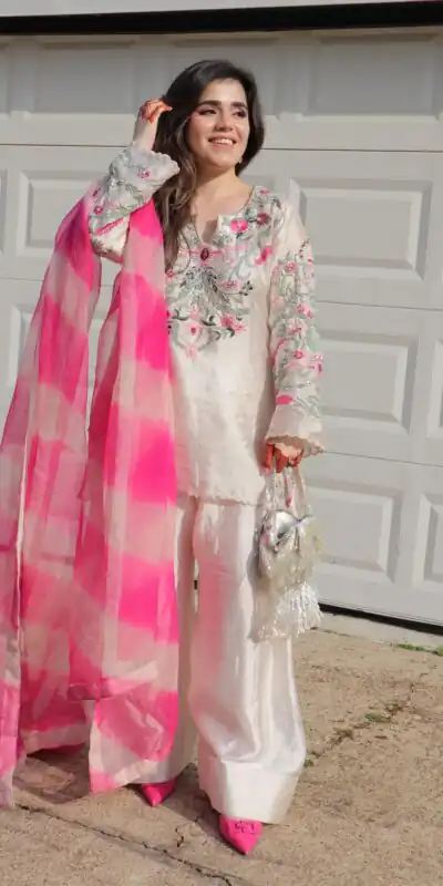 NSR 858 White Crap Silk Salwar Suit with Lace Work & Digital Print. Now at just ₹1899. Delivery 4-6 Working Days. Shop now. | Jump Suits, Straight Suits, Casual Suits, Creative suits, Designer Suits, Palazzo Suits, Party Wear Suits, Patiala Suits, Salwar suit